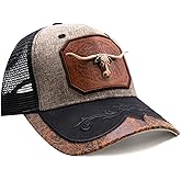URAMAN Men Women Cowboy Trucker Hat Trendy Vintage Western Hat Adjustable for All Seasons Stylish and Daily Wear