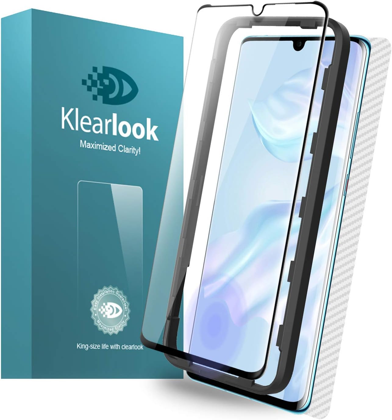 Klearlook Glass Screen Cover Compatible with Huawei P30 Pro with