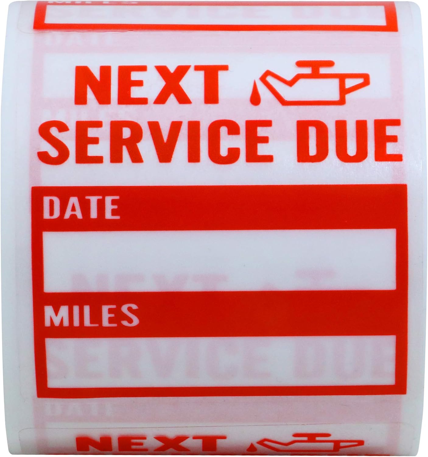 Hybsk Clear Oil Change/Service Reminder Stickers 2"x2" Premium Quality Oil Change Stickers 200 Labels on a Roll (Black) : Office Products