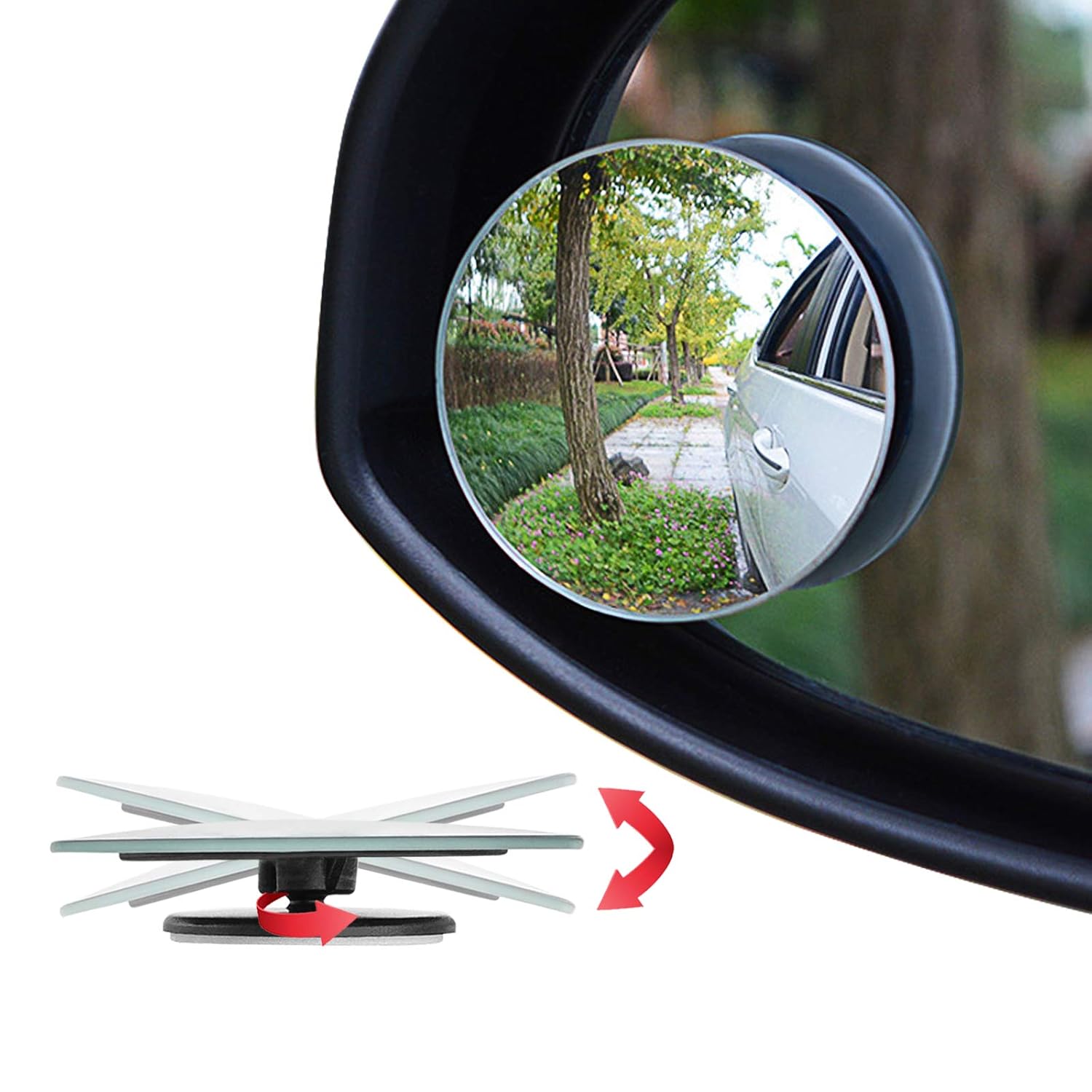 Ampper Blind Spot Mirror 2 Round Hd Glass Convex Rear View Mirror Pack Of 2 Amazon In Car Motorbike