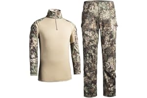 HJLYQXQ Men's Military Tactical Shirt and Pants Airsoft Paintball Hunting Combat Uniform Army Camo
