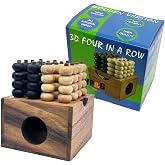 3D Four in a Row Wooden Strategy Game