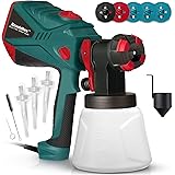 Scuddles Paint Sprayer, 1200 Watt HVLP Paint Gun For Home and Outdoors Includes 5 Nozzle, And Additional Items Lightweight An