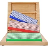 DMT Deluxe Diamond Professional Knife Sharpening Kit - Includes Set of 3 Diamond Whetstone Blocks for Kitchen Knives, Lawn Mower Blades, Hunting/Butchery Tools, and More - Comes in Natural Wood Box