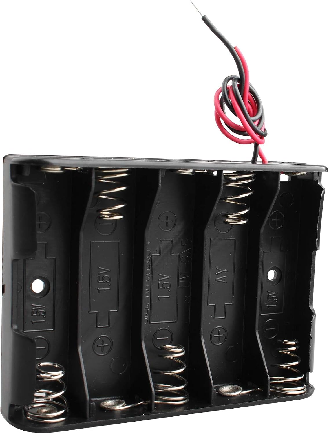 HALJIA 2Pcs 7.5V AA 5 x 1.5V Plastic Battery Holder Case Battery Storage Box with Wire Leads - Image 5