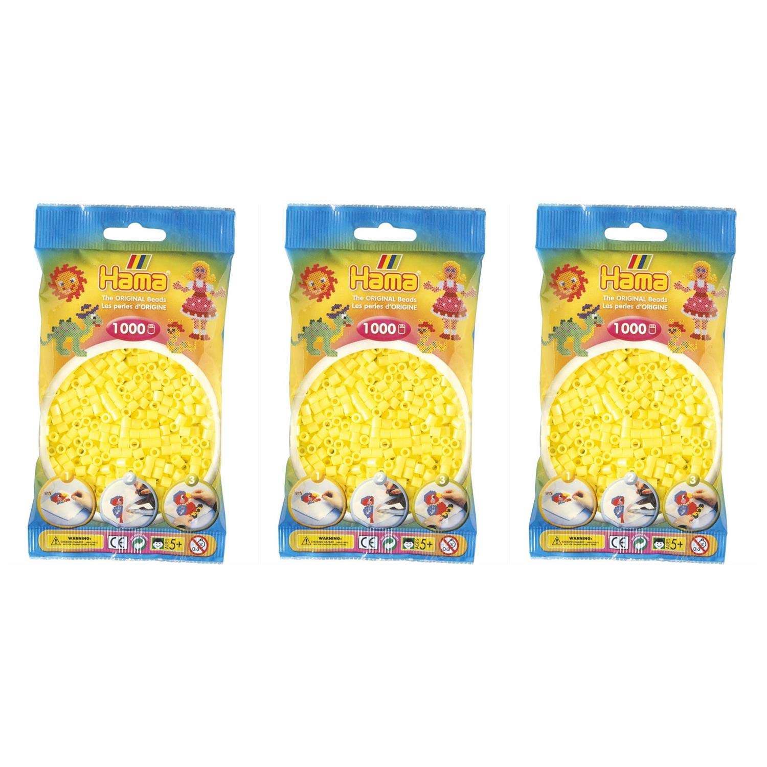 Hama Midi Beads 207-43 3000 pcs (3x1000pcs) - Pastel Yellow