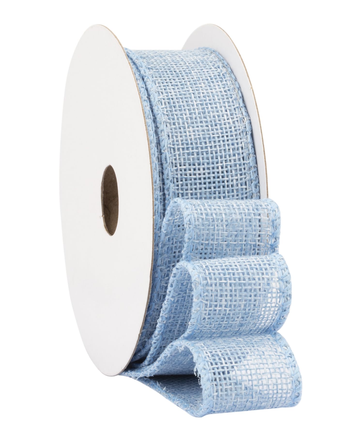Fondersy 9-Meter Lt. Blue Burlap Ribbon Wired Burlap Ribbon - 25mm Width for Gift Wrapping, Floral Arrangements, Wreath Making, and Christmas Decor
