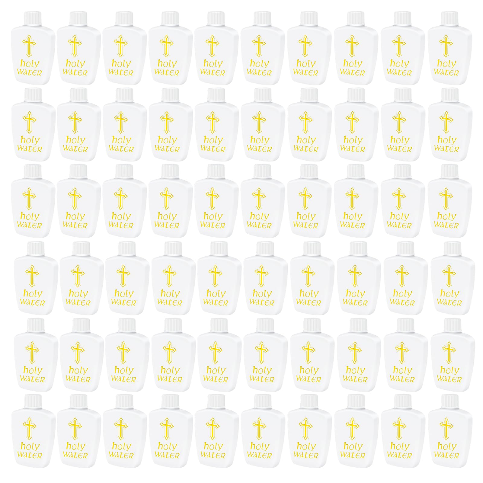 Photo 1 of 60Pcs Holy Water Bottle Bulk 2oz Small Holy Water Bottle Plastic Reusable Empty Bottles for Holy Water 60ml Baptism Party Religious Gift for Christian Church Activity First Communion Baby Shower