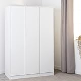 Seconique Malvern 3 Door Wardrobe White Engineered Wood 115cm Wide view 2