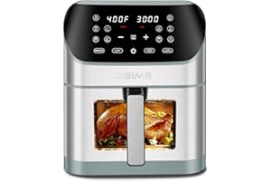 DEIME Air Fryer 8.5 QT Oilless AirFryer 1500W Electric Healthy Oven Cooker Large Capacity with Visible Cooking Window, 10 Presets in One Touch, Digital Control, Non-Stick Basket