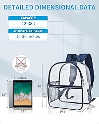 Paxiland Clear Backpack Stadium Approved 12×12×6