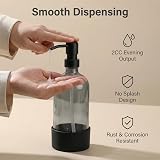MIUSITE Glass Soap Dispenser 500ml Grey with Non-Slip Silicone Base 2pc view 2