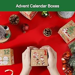 ONESING 24 Pcs DIY Christmas Advent Calendar Boxes