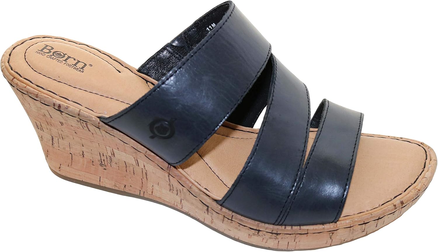 born black leather sandals