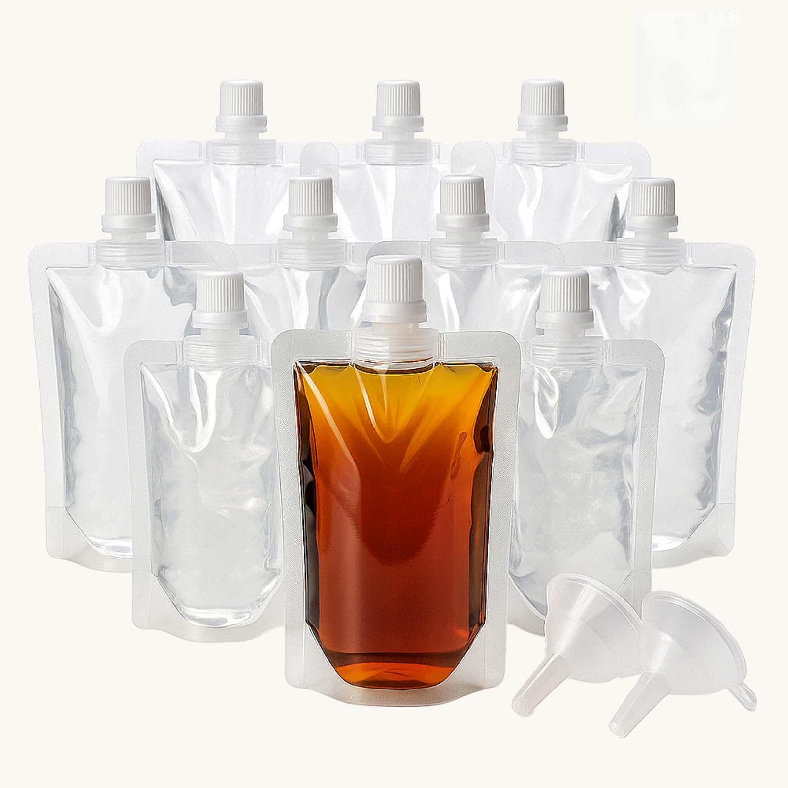 JueLanvie 10 Pack 8oz Reusable Plastic Flasks for
