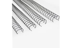 Rayson Double Loop Binding Wires, Mixed Sizes (7/16", 1/2", 9/16", 5/8"), 3:1 Pitch 32-Loop Black, Pack of 96