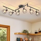 Dehobo Adjustable Spot Light Fittings E14 Black Ceiling 6 Way Kit