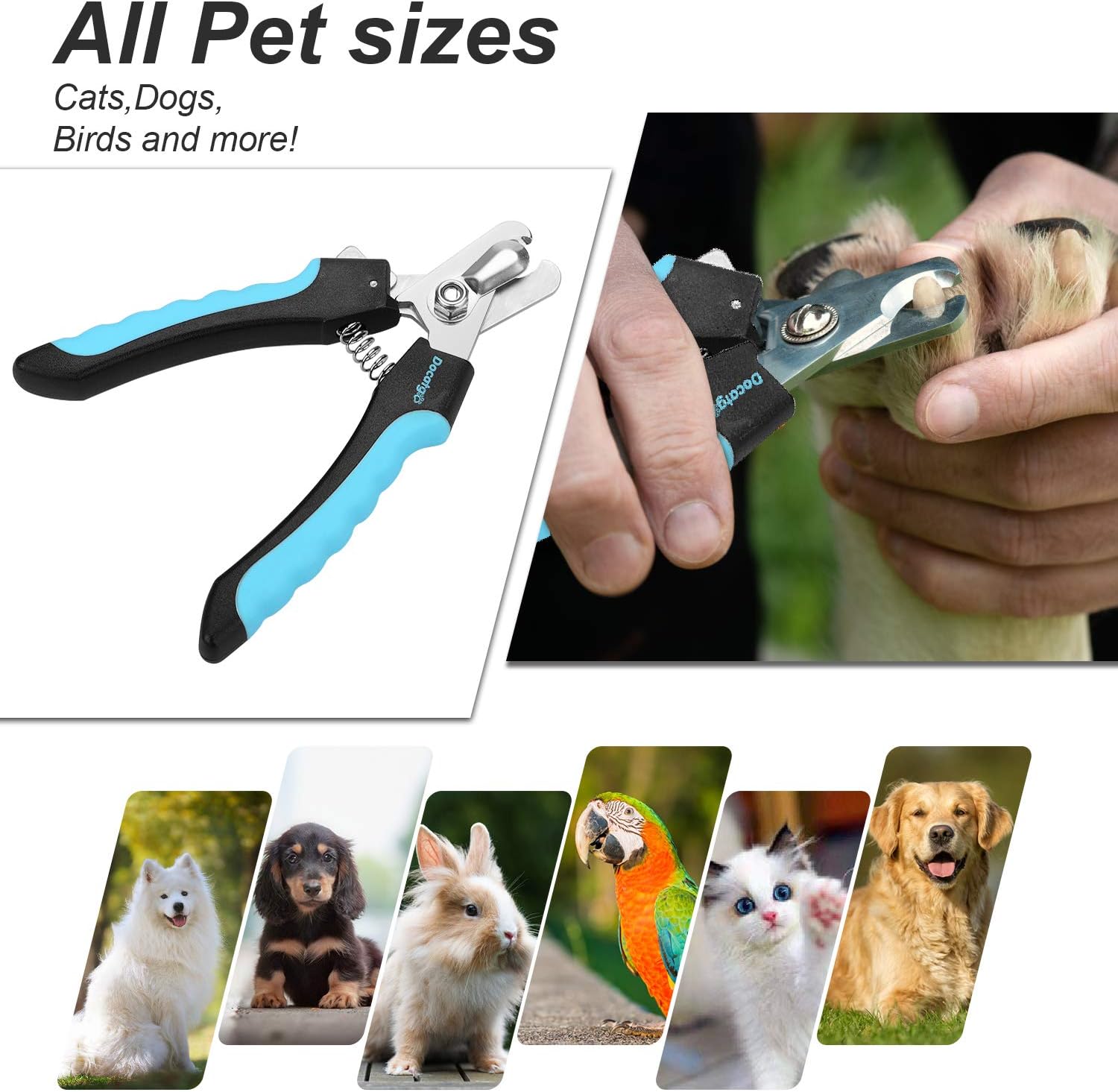 Docatgo ProfessionalGrade Dog Cat Pet Rabbit Puppy Nail claws Clippers Cutters scissors with