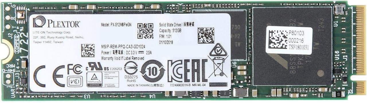Plextor 512GB M9Pe M.2 2280 NVMe PCI-Express 3.0 x4 3D NAND Internal Solid State Drive (SSD) Model PX-512M9PeGN