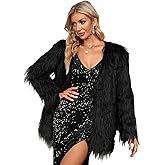 Simplee Apparel Women's Long Sleeve Fluffy Faux Fur Warm Coat