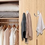 Yesmin 4 Pcs Double Prong Robe Hooks Wall Mounted Silver Coat Hooks view 4