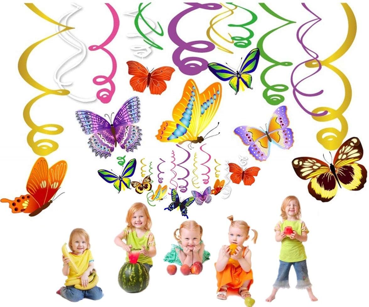 Butterfly Decorations Spring Butterfly Decoration,Butterfly Spring Hanging Swirl Decorations for Home,Classroom, Holiday ,Graduation,Girl,Boys Baby Shower,Birthday Party Carnival, Mexican Fiesta ,Summer Decoration Supplies 30PC