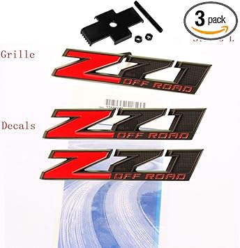 Amazon Com Yoaoo 3x Oem Matt Small Z71 Off Road Grille And Decals Emblems Badge 3d For Silverado 1500 2500hd Sierra Suburban Colorado Red Black Automotive