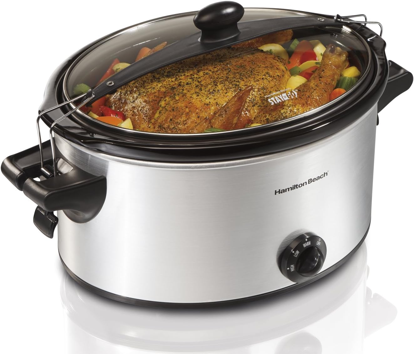 Hamilton Beach 040094922383 33262A Stay or Go Slow Cooker, 6-Quart, Metallic