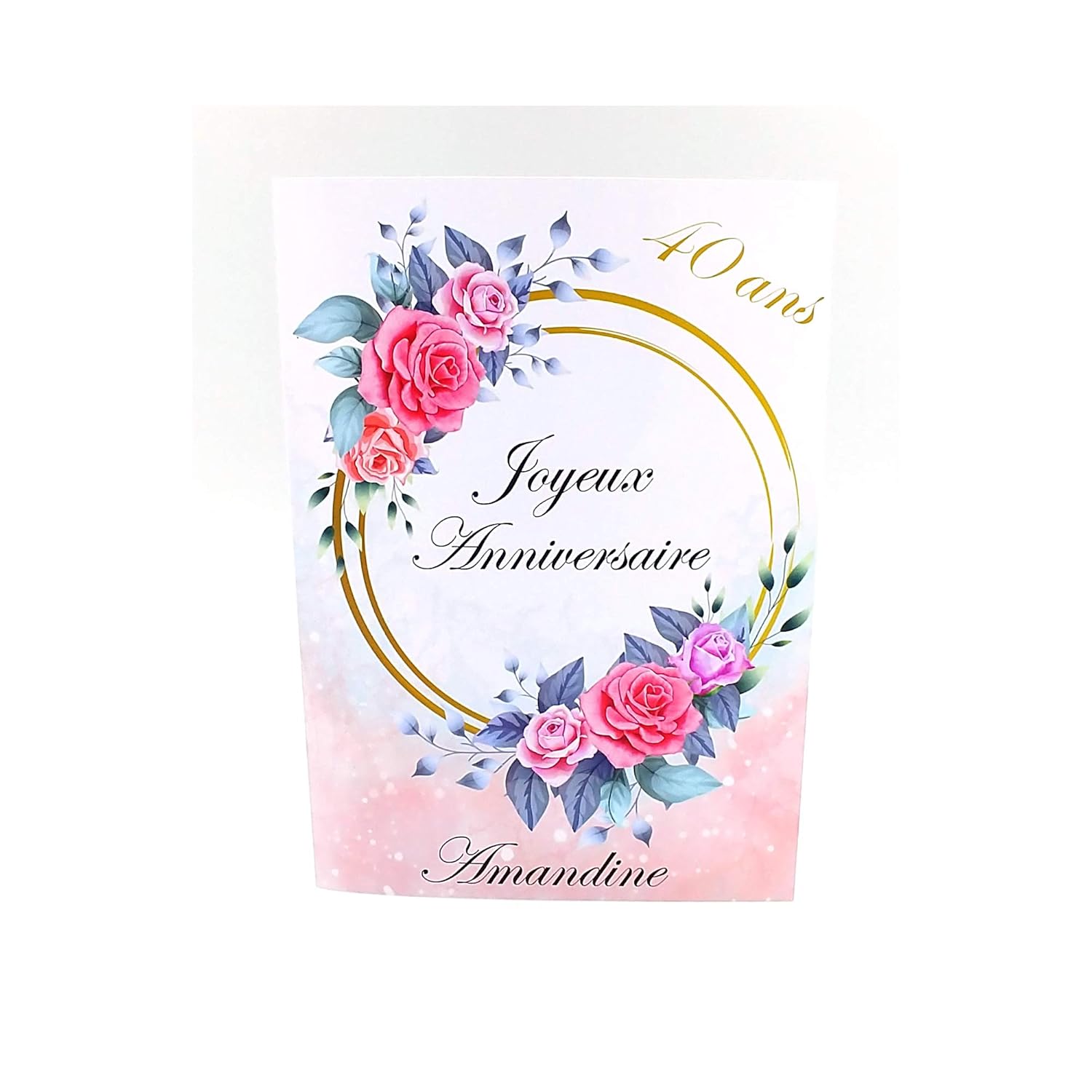 Produits Handmade Cartes Et Cartes De Vœux Loclic Com Carte Anniversaire Femme Mariage Ans 30 Ans 40 Ans 50 Ans A Personnaliser Prenom Et Age Motif Floral Papier Finition Glace