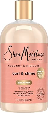 Shea Moisture Coconut Hibiscus Curl Shine Shampoo 384ml Tames Frizz Defines view 1