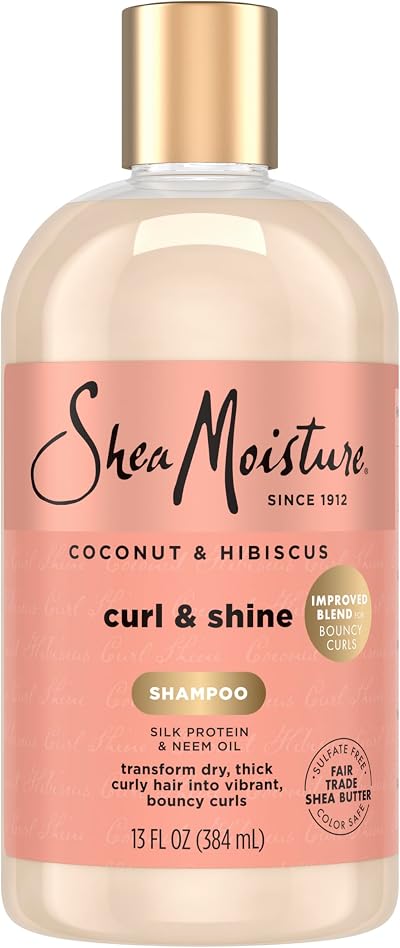 Shea Moisture Coconut Hibiscus Curl Shine Shampoo 384ml Tames Frizz Defines