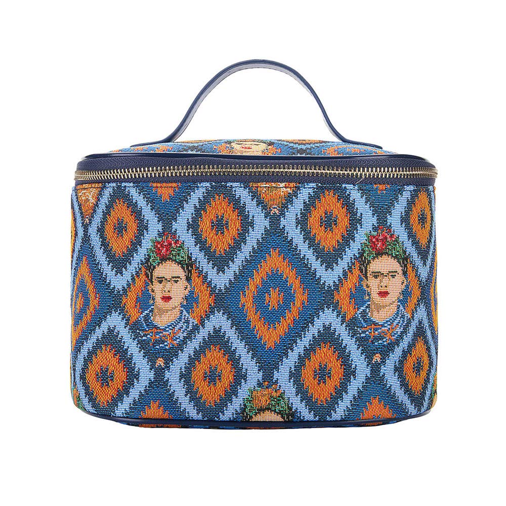 Signare Tapestry Toiletry Bag Makeup Vanity Bag for Women with Mexican Folk Art Design (Frida Kahlo Icon; Toil-FKICON)