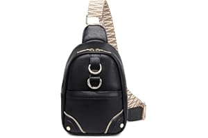 MYHOZEE Sling Bag for Women Small Crossbody Bags PU Leather Chest Backpack Daypack Guitar Strap Fanny Pack Belt Bag Fashion Cross Body Cell Phone Purse for Traveling/Hiking/Everywhere