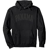 Panama Arched Style Black Text and Outline Pullover Hoodie
