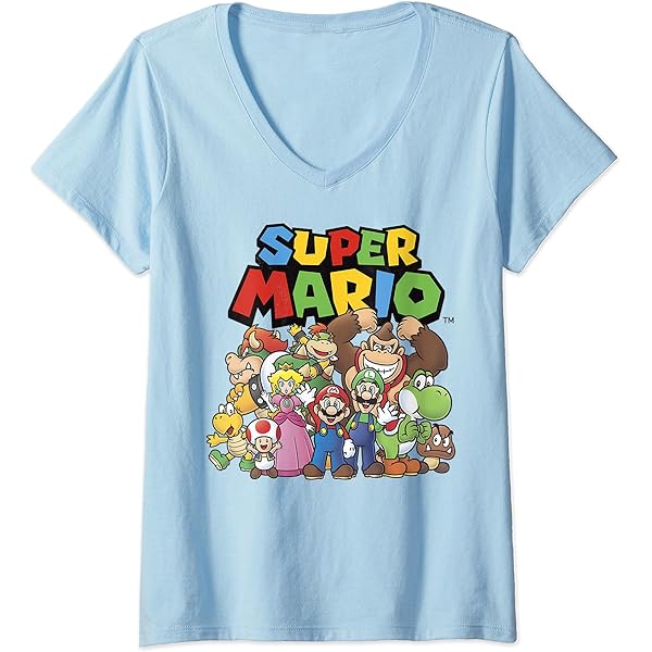 ★mario　スーパーチェストロング　ホワイト（2セット） Amazon.com: Super Mario Full Cast Group Shot Classic Tank