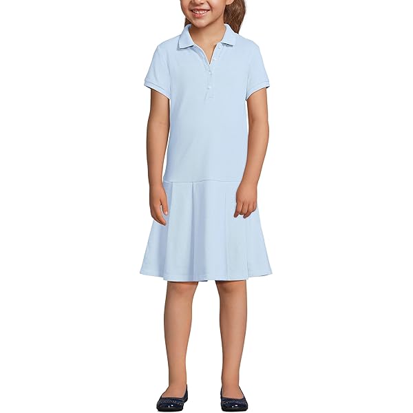 Amazon.com: Lands' End Uniform Long Sleeve Pleated Mesh Polo Dress Blue  Kids 4: Clothing, Shoes & Jewelry
