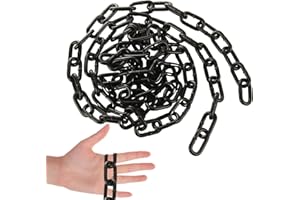 MUXHEL 1/3'' x 10Ft Long Black Chain for Hanging, Heavy Duty Black Chain Link Porch Swing Chain Decorative Chain for Fence, H