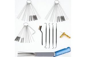 Carburetor Cleaner Tool Kit, Airbrush Torch Tip Cleaner Set, Hex Wrench, Pointed Pick, Single-Head Brush, 15 Nylon Brushes, 3