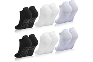 ZXOLDZX 6 Pairs Womens Pilates Socks Non Slip Yoga Socks with Grips Barre Hospital Athletic Socks for Women