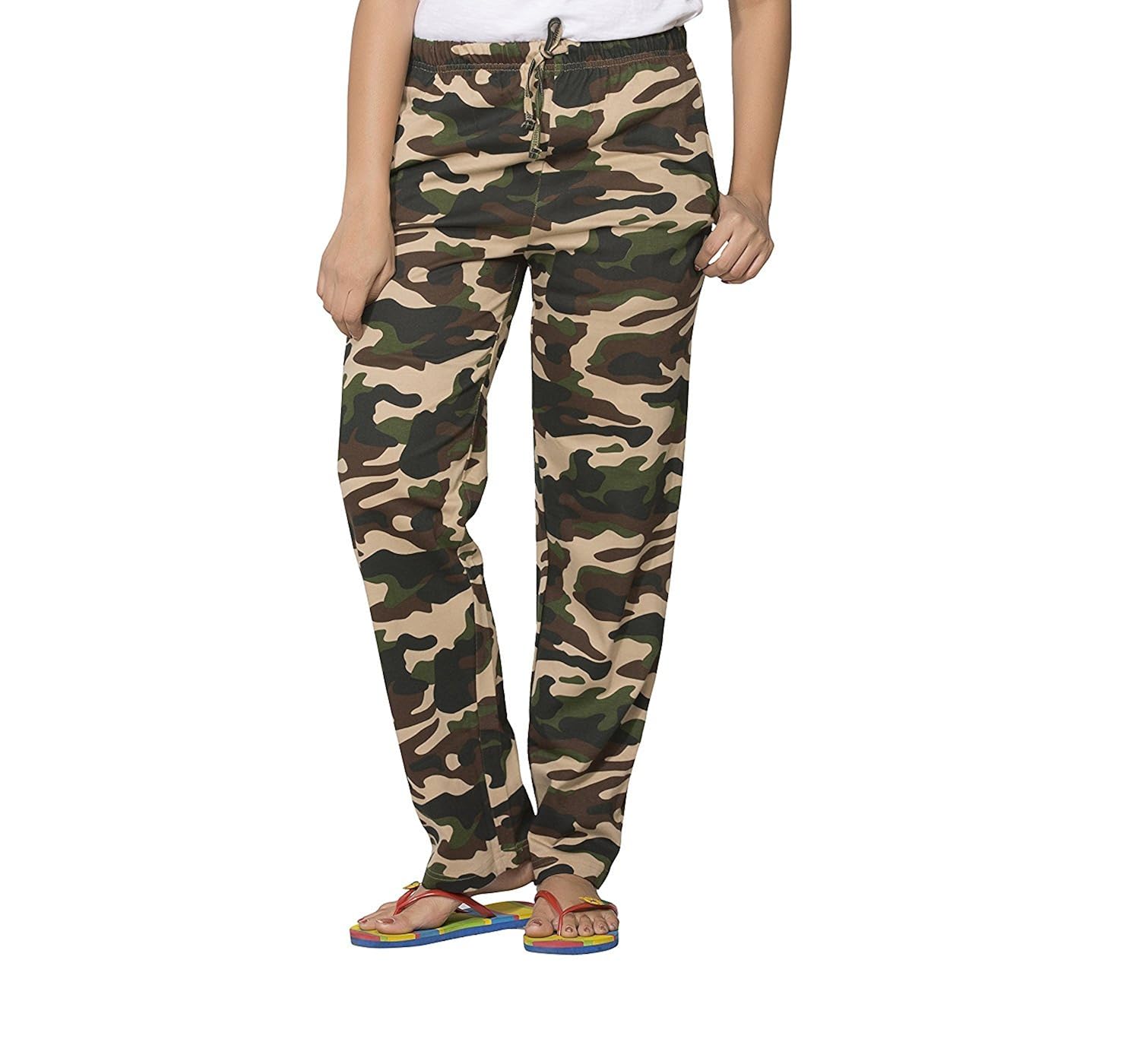 crazy prints womens cotton camouflage track pant