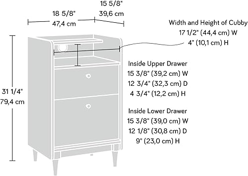 Amazon Com Sauder Harvey Park 2 Drawer Stand With File Grand Walnut Finish Furniture Decor