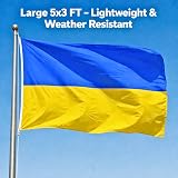 SHATCHI Ukraine Flag 5ft x 3ft Polyester with Brass Eyelets view 2
