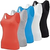 BQTQ 5 Pcs Basic Tank Tops for Women Undershirt Tank Top Sleeveless Under Shirts