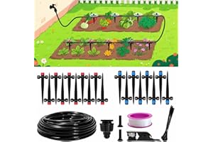THISWING 50FT Drip Irrigation System, 2025 Quick Connector Garden Irrigation System, Adjustable Nozzle, Garden Watering System with 1/4 '' Pipe, Garden, Vegetable, Greenhouse, Lawn Sprinkler