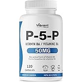 P5P Vitamin B6 Supplement 50mg, 120 Capsules, Active Form of B6 (Pyridoxal-5-Phosphate) - Helps in Energy Metabolism, Third P