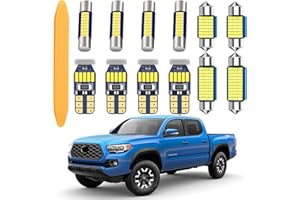 WEIMELTOY LED Interior Light Kit Package for Toyota Tacoma 2005-2021 Interior Map Dome Lights + Vanity Mirror Lights + License Plate Lights + Install Tool (12pcs LED bulbs total)