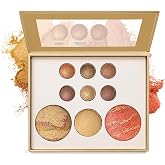 All-in-One Makeup Palette 9 Colors Dark Brown Baked Face Kit for Women-02# | Sun-Kissed Makeup Kit Includes Eyeshadow,Blush,H