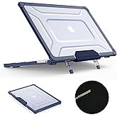 SEYMAC stock Case for MacBook Air 15 inch, Shock-Absorbing Protection with Folding Stand &Mouse Pad Case for MacBook Air 15 inch, Navyblue