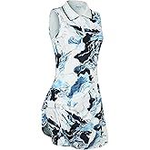 FREEYE Womens Sleeveless Golf Tennis Dresses with Inner Shorts&Pockets for Workout Exercise