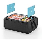 EffiQ-Rate 42QT EPP Insulated Catering Hot Box, Top Load Collapsible Food Pan Carrier with 2 Reusable Ice Packs, Holds Full &amp; Half-Size 8&Prime; Deep Pans, Portable with Handles, for Outdoor, BBQ, Buffet